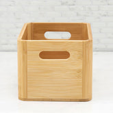 Caixa Porta Sorvete de Bambu com Alças Laterais 19x14x12cmTyft Yoi Marrom Claro